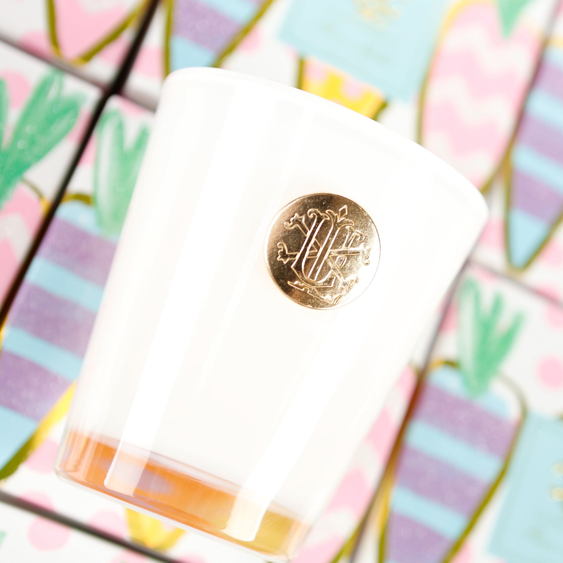 $15.00 min 6 - FLOWER MARKET 8OZ DESIGNER BOXED CANDLE